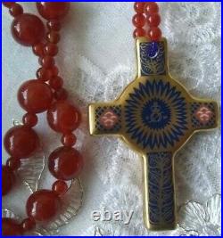 Royal Crown Derby Old Imari 1128 Rosary Beads / Cross 1st Quality Boxed