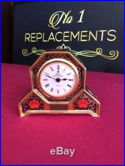 Royal Crown Derby Old Imari 1128 SGB Mantle Desk Clock 1st Quality LXI 1998