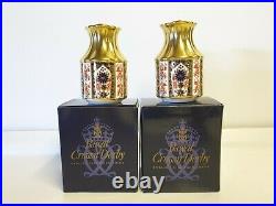 Royal Crown Derby Old Imari 1128 SGB Pair of Primrose Vases, Boxed