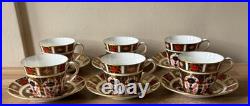 Royal Crown Derby Old Imari 1128 Set of 6 Cups & Saucers 1978