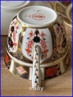 Royal Crown Derby Old Imari 1128 Set of 6 Cups & Saucers 1978