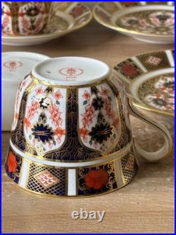 Royal Crown Derby Old Imari 1128 Set of 6 Cups & Saucers 1978