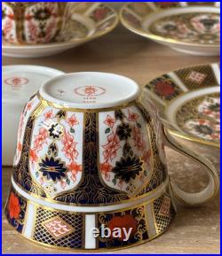 Royal Crown Derby Old Imari 1128 Set of 6 Cups & Saucers 1978