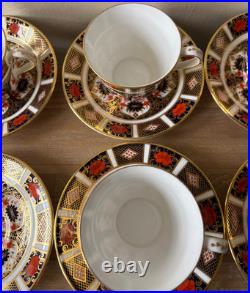 Royal Crown Derby Old Imari 1128 Set of 6 Cups & Saucers 1978