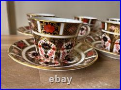 Royal Crown Derby Old Imari 1128 Set of 6 Cups & Saucers 1978