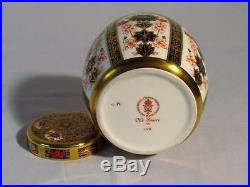 Royal Crown Derby Old Imari 1128 Solid Gold Band Ginger Jar 11cm Excellent