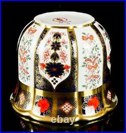 Royal Crown Derby Old Imari 1128 Solid Gold Band Jardiniere Planter Pot Vase