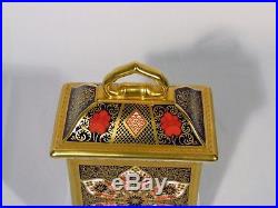 Royal Crown Derby Old Imari 1128 Solid Gold Band Mantel Clock (WithO) RRP £565 Exc