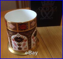 Royal Crown Derby Old Imari 1128 Solid Gold Band Storage Jar. Boxed. MMIV