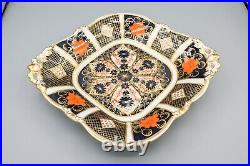 Royal Crown Derby Old Imari 1128 Square 1685 Footed Basket FREE USA SHIPPING