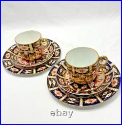 Royal Crown Derby Old Imari 2451 Trio Set Cup Saucer Plate 1920s Porcelain