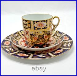 Royal Crown Derby Old Imari 2451 Trio Set Cup Saucer Plate 1920s Porcelain