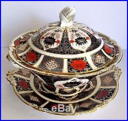 Royal Crown Derby Old Imari 3 PC Soup Tureen #1128