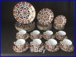 Royal Crown Derby Old Imari 40 Piece Set Dinner Salad Bread Plate Cup Service 8