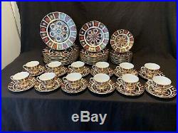Royal Crown Derby Old Imari 60 Pc- 12 Place Settings Dinner Salad Plate Service