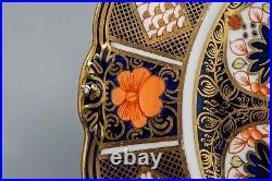 Royal Crown Derby Old Imari Cake Plate Embossed 9 FREE USA SHIPPING