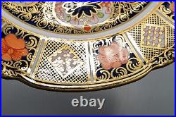 Royal Crown Derby Old Imari Cake Plate Embossed 9 FREE USA SHIPPING