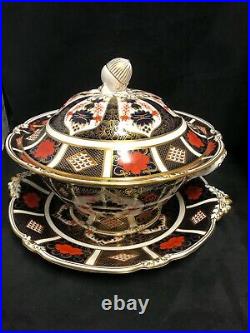 Royal Crown Derby Old Imari Covered Soup Tureen with under plate # 1128