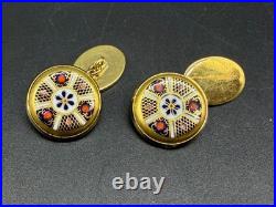 Royal Crown Derby Old Imari Cufflinks (Pair) Bone China England