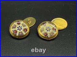 Royal Crown Derby Old Imari Cufflinks (Pair) Bone China England