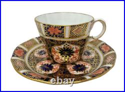 Royal Crown Derby Old Imari Cups and Saucers Scalloped Set of 4 Mint