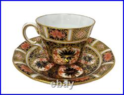 Royal Crown Derby Old Imari Cups and Saucers Scalloped Set of 4 Mint