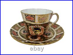 Royal Crown Derby Old Imari Cups and Saucers Scalloped Set of 4 Mint
