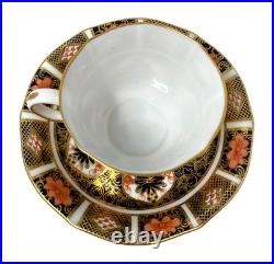 Royal Crown Derby Old Imari Cups and Saucers Scalloped Set of 4 Mint