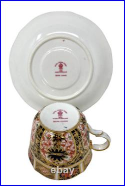Royal Crown Derby Old Imari Cups and Saucers Scalloped Set of 4 Mint