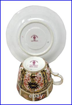 Royal Crown Derby Old Imari Cups and Saucers Scalloped Set of 4 Mint