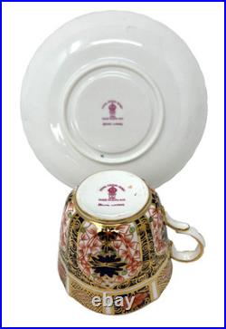 Royal Crown Derby Old Imari Cups and Saucers Scalloped Set of 4 Mint