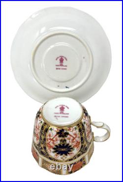 Royal Crown Derby Old Imari Cups and Saucers Scalloped Set of 4 Mint