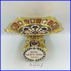 Royal Crown Derby Old Imari Dolphin Comport Bowl (Imari 1128) Boxed 1st Quality