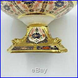 Royal Crown Derby Old Imari Dolphin Comport Bowl (Imari 1128) Boxed 1st Quality