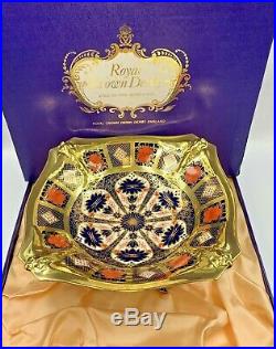 Royal Crown Derby Old Imari Dolphin Comport Bowl (Imari 1128) Boxed 1st Quality