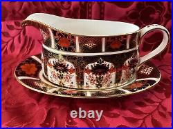 Royal Crown Derby Old Imari Gravy Boat & Underplate #1128 Excellent Condition