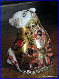 Royal Crown Derby Old Imari Honey Bear Paperweight, 1st Quality, Gold Stopper