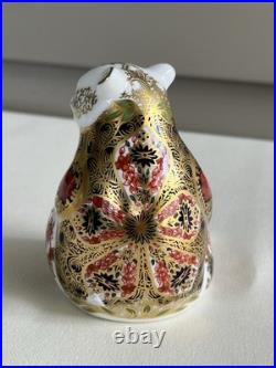 Royal Crown Derby Old Imari Honey Bear Paperweight 22k Gold Bone China READ