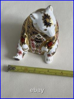 Royal Crown Derby Old Imari Honey Bear Paperweight 22k Gold Bone China READ