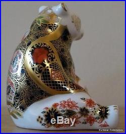 Royal Crown Derby Old Imari'Honey Bear' Paperweight c/w Gold Stopper MIB