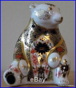 Royal Crown Derby Old Imari'Honey Bear' Paperweight c/w Gold Stopper MIB