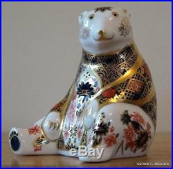 Royal Crown Derby Old Imari'Honey Bear' Paperweight c/w Gold Stopper MIB