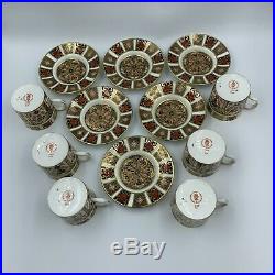 Royal Crown Derby Old Imari (Imari 1128) Coffee Can/Cup & Saucer Set Of 6 1st