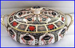 Royal Crown Derby Old Imari Oval Covered Vegetable Bowl #1128