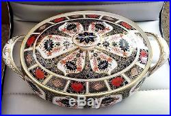 Royal Crown Derby Old Imari Oval Covered Vegetable Bowl #1128