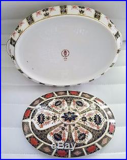 Royal Crown Derby Old Imari Oval Covered Vegetable Bowl #1128