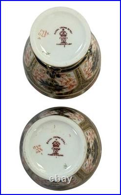 Royal Crown Derby Old Imari Pair Of Miniature Urn Shape Vases 1128 Read