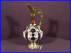 Royal Crown Derby Old Imari Pattern 1128, Swan Necked Ewer, Faux Bamboo Handle