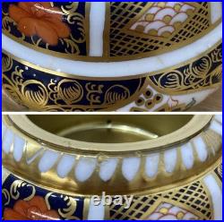 Royal Crown Derby Old Imari Salad Plate Set of 3 & Three candle holders