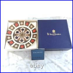 Royal Crown Derby Old Imari Salad Plate Set of 3 & Three candle holders